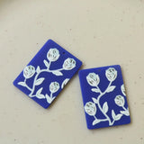 40pcs Rose Flower Resin Necklace Pendant Rectangle Earring Charms
