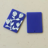 40pcs Rose Flower Resin Necklace Pendant Rectangle Earring Charms