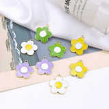 40pcs Enamel Alloy Spring Flowers Charms 19*22MM Ornament Accessory Pendant
