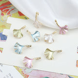 40pcs/Lot Glitter Enamel Alloy Ginkgo Leaves Charms DIY Jewelry Pendants