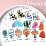 40pcs Colorful Animal Cat Resin Charms Fruit Pendants DIY