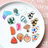 40pcs Colorful Animal Cat Resin Charms Fruit Pendants DIY