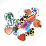 40pcs Colorful Animal Cat Resin Charms Fruit Pendants DIY