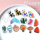 40pcs Colorful Animal Cat Resin Charms Fruit Pendants DIY