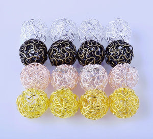 40pcs/pack Mix Hollow Twist Ball Wire Beads 18mm