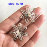 45 pcs Large Brass Filigree Flower Bead Caps 28mm, DIY Crafts & Jewelry Findings