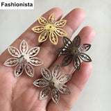 45 pcs Large Brass Filigree Flower Bead Caps 28mm, DIY Crafts & Jewelry Findings