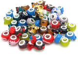 45pc Animal Lampwork Glass Beads Silver European Charm Bracelet