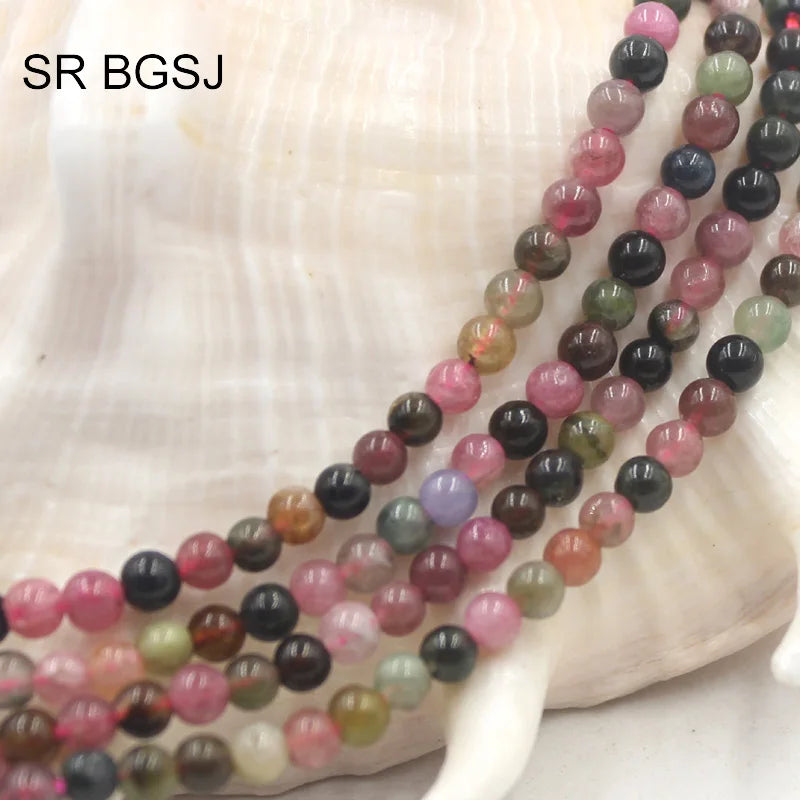 4mm Mixed Tourmaline Spacer Seed Loose Beads