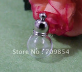Glass Wishing Bottle Rice Vial Charm Pendant+Round Cap/100pcs/lot