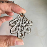 50 pcs Metal Alloy Peacock Tail Flowers - DIY Jewelry Decoration 40*45mm