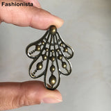 50 pcs Metal Alloy Peacock Tail Flowers - DIY Jewelry Decoration 40*45mm