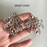 50 pcs Metal Alloy Peacock Tail Flowers - DIY Jewelry Decoration 40*45mm