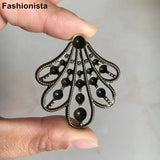 50 pcs Metal Alloy Peacock Tail Flowers - DIY Jewelry Decoration 40*45mm