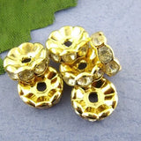 500 Pcs 8mm Flower Rhinestone Rondelle Spacers Beads