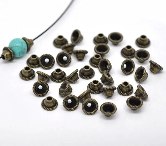 500pcs Antique Bronze Bead Caps 8x5mm (Fit 14mm Bead) J0089*5