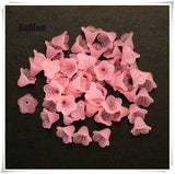 500pcs Frosted Acrylic Lily Flower Beads 10x14mm DIY Jewelry Making