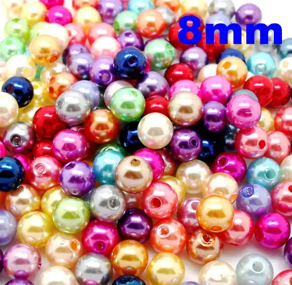 500pcs 8mm Round Acrylic Pearls Beads Wholesales