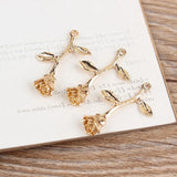 50PCS Alloy Rose Flower Valentines Gift DIY Jewelry Charms