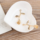 50PCS Alloy Rose Flower Valentines Gift DIY Jewelry Charms