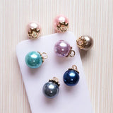 50PCS Colorful Round Pearls Charms 16MM DIY Alloy Bracelet Necklace