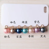 50PCS Colorful Round Pearls Charms 16MM DIY Alloy Bracelet Necklace