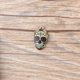 50pcs Floral Cross Skull Head Pendant Charms for DIY Jewelry Making