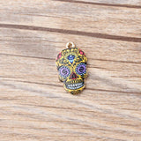 50pcs Floral Cross Skull Head Pendant Charms for DIY Jewelry Making