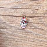 50pcs Floral Cross Skull Head Pendant Charms for DIY Jewelry Making