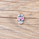 50pcs Floral Cross Skull Head Pendant Charms for DIY Jewelry Making