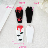 50Pcs Bloody Horror Coffin Halloween Charms For Diy Earring Necklace
