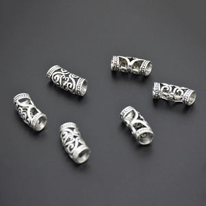 50Pcs Metal Filigree Curved Spacer Tube Beads Hair Ring 25x10mm