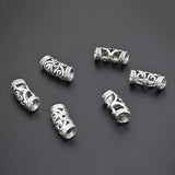 50Pcs Metal Filigree Curved Spacer Tube Beads Hair Ring 25x10mm