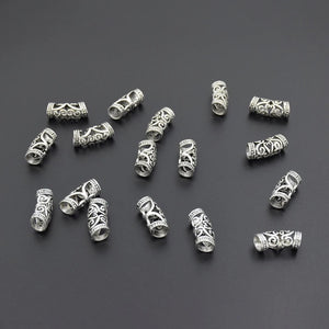 50Pcs Metal Filigree Curved Spacer Tube Beads Hair Ring 25x10mm