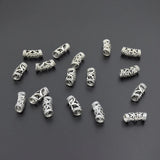 50Pcs Metal Filigree Curved Spacer Tube Beads Hair Ring 25x10mm