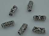 50Pcs Metal Curved Spacer Tube Beads Hair Dreadlocks 25mm