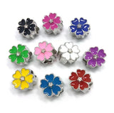 50pcs 12mm Enamel Oil-Drip Flower Beads European DIY Charms
