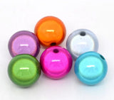 50pcs 16mm Mixed Miracle Acrylic Round Spacer Beads Charm Wholesale