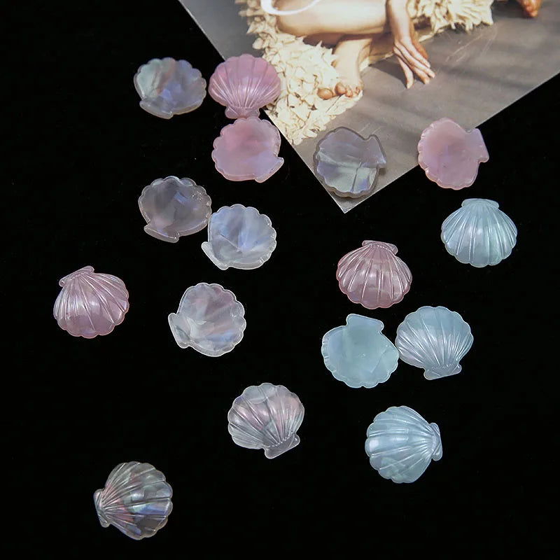 50pcs 20*20MM Resin Shell Patch Sticker DIY Charm