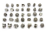 50pcs Antique Silver Plated Big Hole Beads Charms for European Bracelet DIY