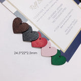 50pcs Colorful Wooden Heart Pendant DIY Jewelry Findings Wood Charms 25*22mm