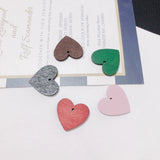 50pcs Colorful Wooden Heart Pendant DIY Jewelry Findings Wood Charms 25*22mm