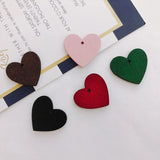 50pcs Colorful Wooden Heart Pendant DIY Jewelry Findings Wood Charms 25*22mm