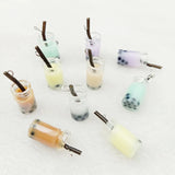 50pcs Colorful Milk Drink Cup 3D Resin Plastic Charms DIY Jewelry Making