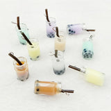 50pcs Colorful Milk Drink Cup 3D Resin Plastic Charms DIY Jewelry Making