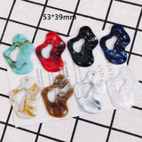 50pcs Smudge Resin Twisted Geometry Necklace Pendants Earring Charms