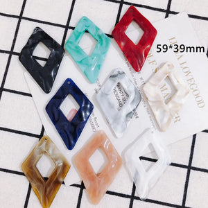 50pcs Vintage Resin Necklace Pendants Geometry Jewelry Charms Accessory