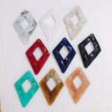 50pcs Vintage Resin Necklace Pendants Geometry Jewelry Charms Accessory