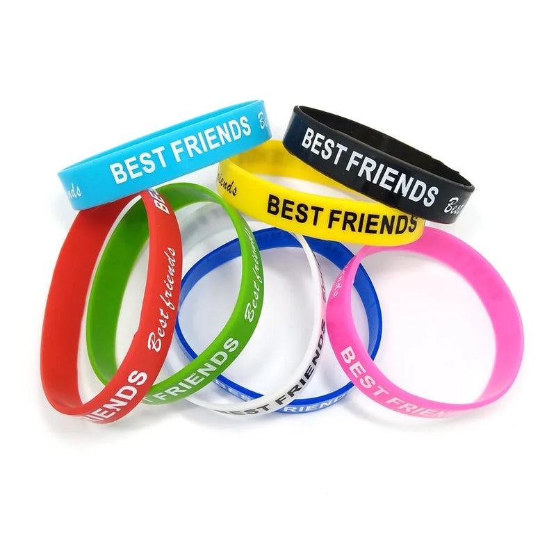 50pcs Silicone Bracelets Wristband Jewelry Mix Colors Randomly