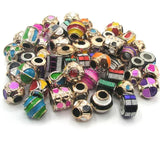 50pcs Colorful Plated Acrylic and Big Hole Beads Charms for Bracelet DIY